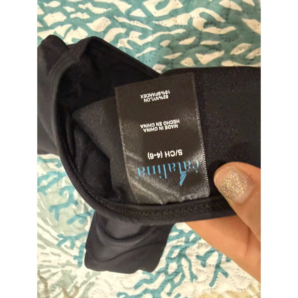 Catalina Womens Black Ruched Side Bikini Bottoms Swimwear Size Small 4-6